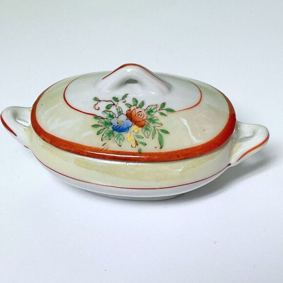 Vintage Lusterware Child’s Teapot & Casserole Dish – 1940s/1950s – Made in Japan - Picture 12 of 15